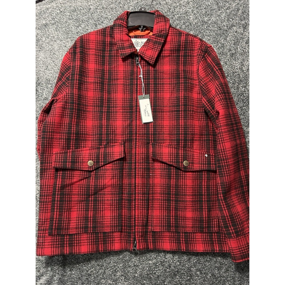 Alpine Designs Men's Medium Red Willard Plaid Zip Jacket (R2)